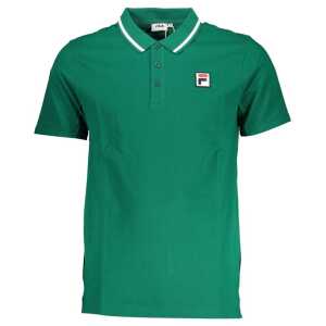 Fila Classic Green Cotton Polo with Contrast Details