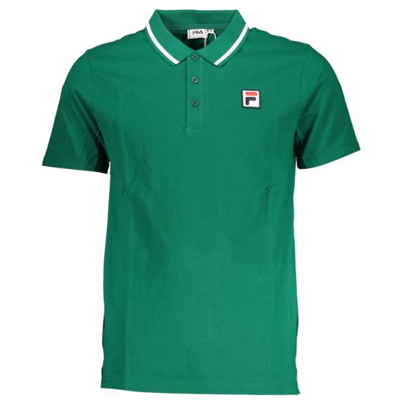 Fila Classic Green Cotton Polo with Contrast Details, theFeinheit
