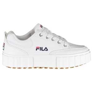 Fila Chic White Wedge Sneakers with Embroidered Detail