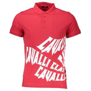 Cavalli Class Red Cotton Polo Shirt