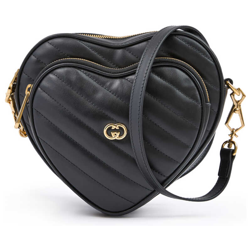 Gucci Black Leather Mini Heart Crossbody Bag, theFeinheit