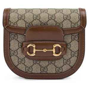 Gucci GG Beige Monogram Horsebit 1955 Belt Bag