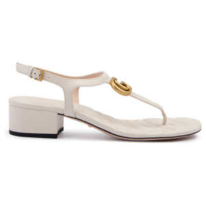 Gucci Mystic White Nappa Charlotte Leather Sandals