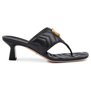 Gucci Mystic Black Nappa Charlotte Leather Sandals