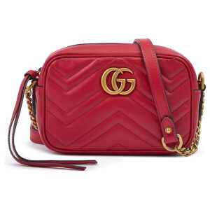 Gucci Red Leather GG Marmont Camera Bag