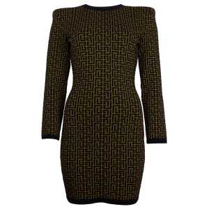 Balmain Brown Wool Dress