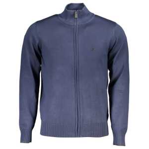 U.S. Grand Polo Elegant Long Sleeve Zip Cardigan with Contrast Detail