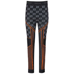 Gucci Black Polyamide All over Logo Leggings Pants