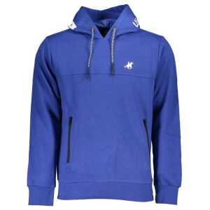 U.S. Grand Polo Chic Blue Hooded Fleece Sweatshirt with Logo Detail