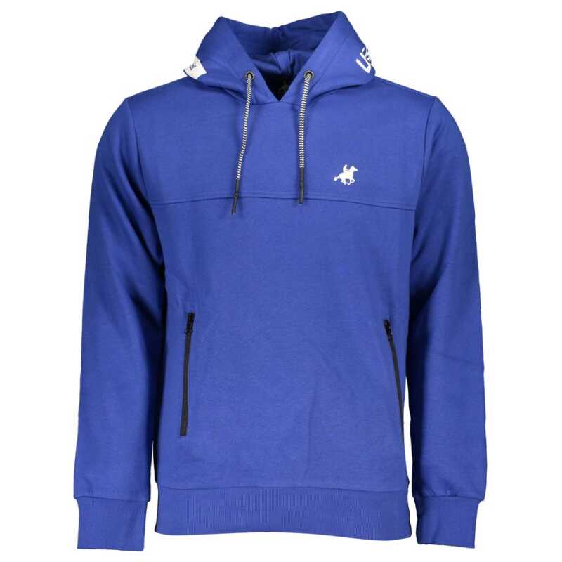 U.S. Grand Polo Chic Blue Hooded Fleece Sweatshirt with Logo Detail, theFeinheit