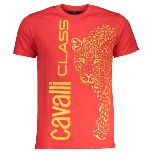Cavalli Class Red Cotton T-Shirt