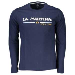 La Martina Chic Blue Crew Neck Embroidered T-Shirt