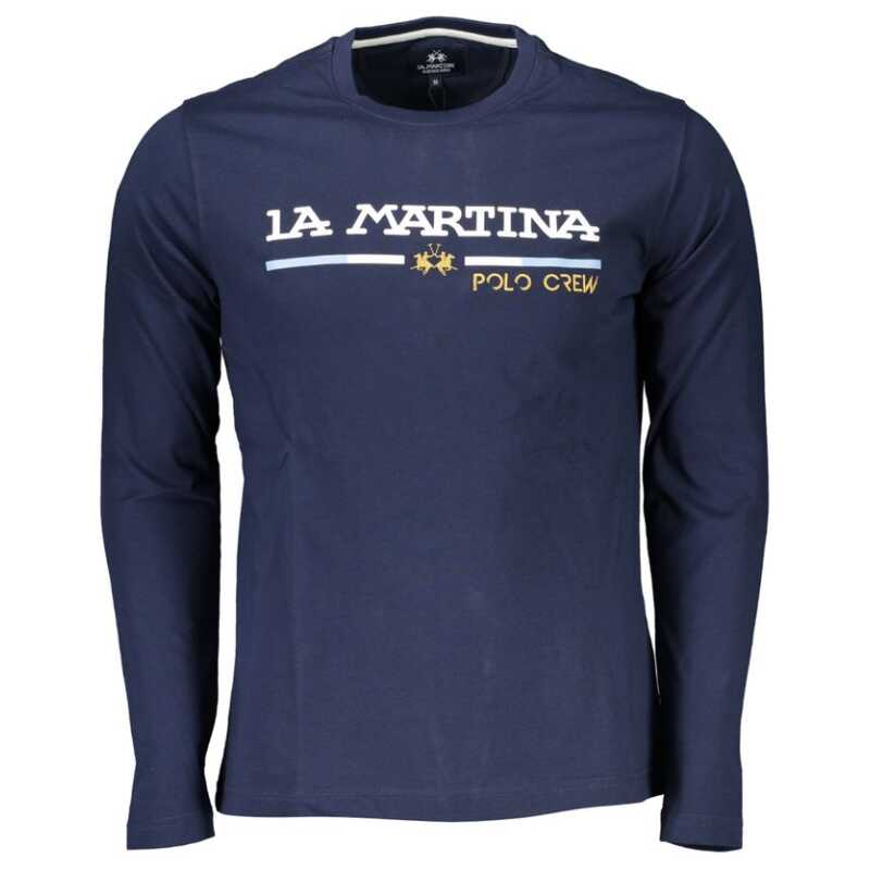 La Martina Chic Blue Crew Neck Embroidered T-Shirt, theFeinheit