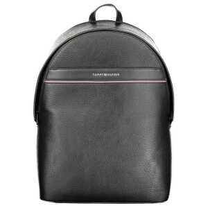 Tommy Hilfiger Black Polyester Men Backpack