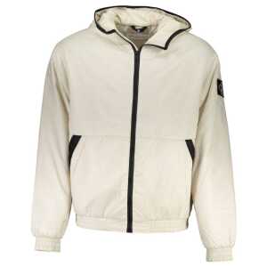 Calvin Klein Elegant Beige Hooded Jacket – Timeless Outerwear