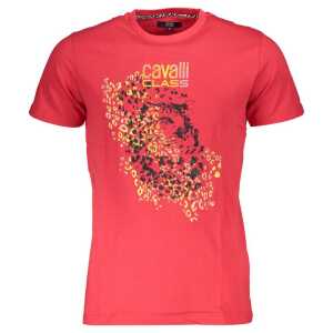 Cavalli Class Red Cotton Men T-Shirt