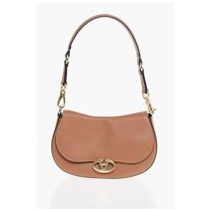 Valentino Leather Shoulder Bag with Logoed Buckle