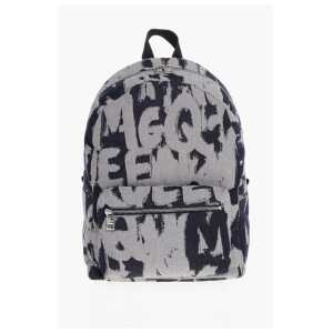 Alexander McQueen Jacquard Denim METROPOLITAN Backpack with Monogram Motif