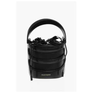Alexander McQueen Leather THE RISE Bucket Bag with Removable Shoulder Strap