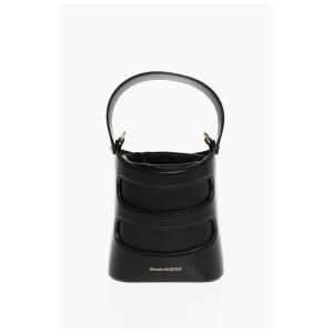 Alexander McQueen Leather THE RISE Mini Bucket Bag with Shoulder Chain