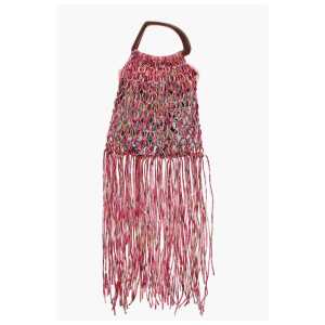 Dries Van Noten Mesh hand Bag With Maxi Fringes
