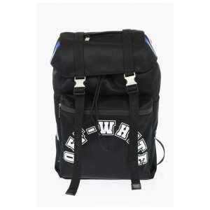 Off-White Perforated Nylon Hiking Backpack with Contrasting Details