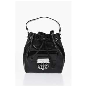 Dsquared² Vinil Leather Bucket Bag with Metallic Detail