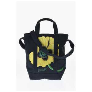 Kenzo Cotton Twill Tote Bag with Maxi Embroidery