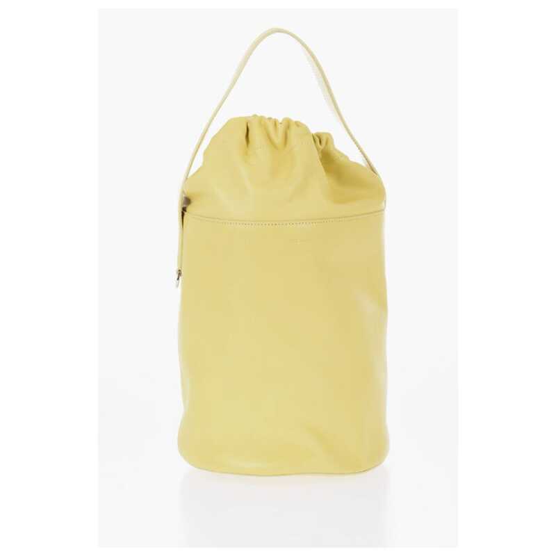 Jil Sander Leather Bucket Bag with Removable Shoulder Strap, theFeinheit