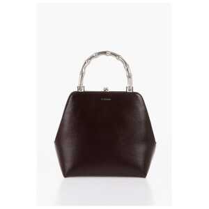 Jil Sander Leather Handbag with Clasp Closure