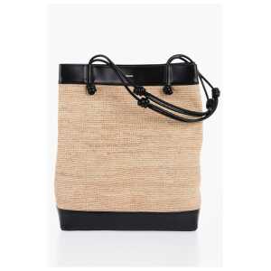 Jil Sander Leather Edged BASE Rafia Shopping Bag