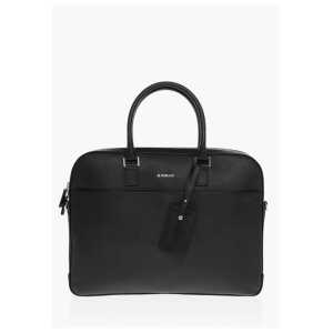 Testoni Saffiano Leather Bag with Double Handle