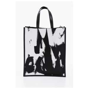 Alexander McQueen Logoed Fabric Tote Bag with Leather Detail