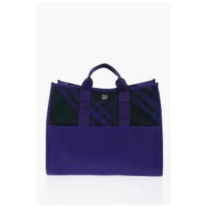 Burberry Checked Shopper Bag with Outer Pockets