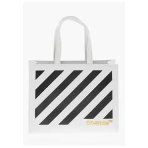 Off-White Leather Printed Tote Bag
