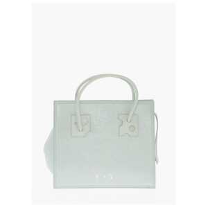 Off-White Solid Color Leather Tote Bag
