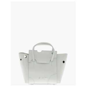 Off-White Leather BURROW Tote Bag with Cut-Out Details