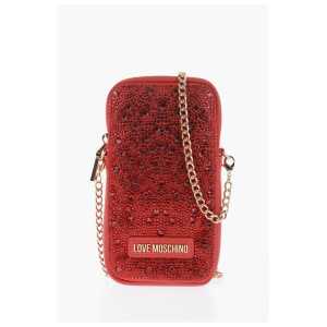 Moschino LOVE Rhinestone Pouch with Golden Chain