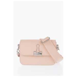 Off-White Solid Color PLAIN BINDER Leather Crossbody Bag