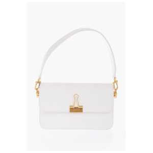 Off-White Leather PLAIN BINDER Shoulder Bag with Golden Details