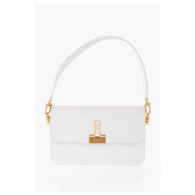 Off-White Leather PLAIN BINDER Shoulder Bag with Golden Details, theFeinheit