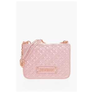 Moschino LOVE Quilted Faux Leather Metallic Effect Shoulder Bag with