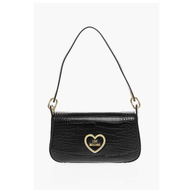 Moschino LOVE Crocodile Effect Faux Leather Shoulder Bag, theFeinheit