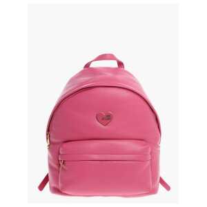 Moschino LOVE Faux Leather Backpack with Metal Heart