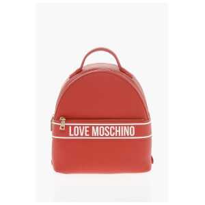 Moschino LOVE Faux Leather Backpack with Printed Contrasting Logo