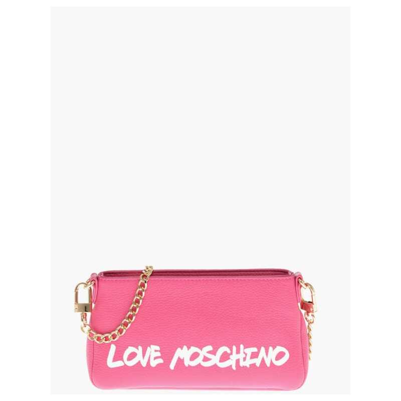 Moschino LOVE Textured Leather Shoulder Bag with Graffiti Logo-Print, theFeinheit
