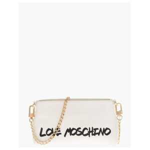 Moschino LOVE Textured Leather Shoulder Bag with Logo-Print