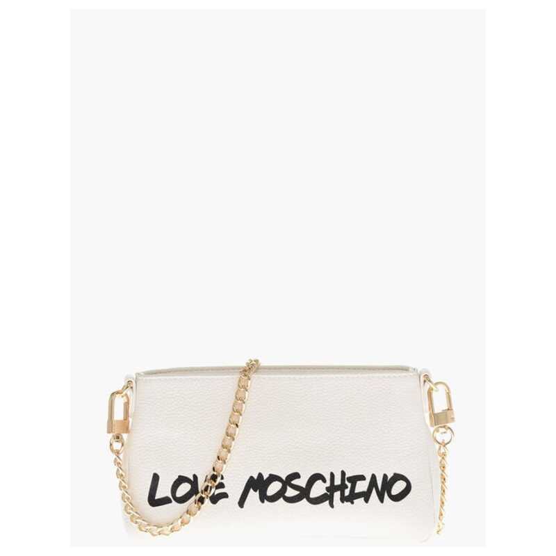 Moschino LOVE Textured Leather Shoulder Bag with Logo-Print, theFeinheit