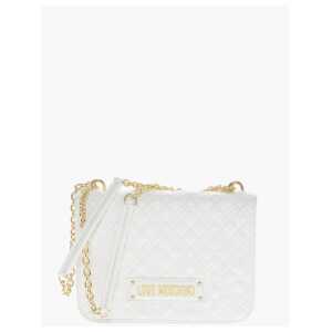 Moschino LOVE Faux Leather Quilted Shoulder Bag with LM on the back