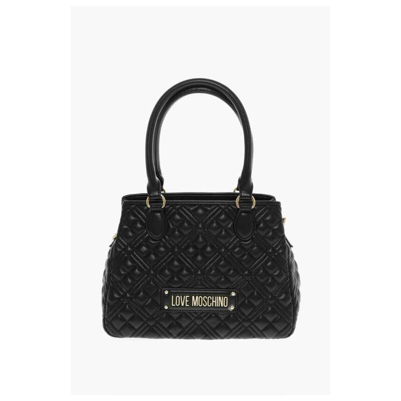 Moschino LOVE Quilted Faux Leather Hand Bag with Embossed Logos, theFeinheit
